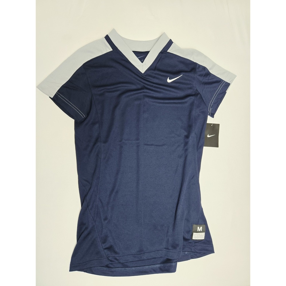 Nike Softball T Shirt Womens sz Medium NWT blue grey Dri Fit